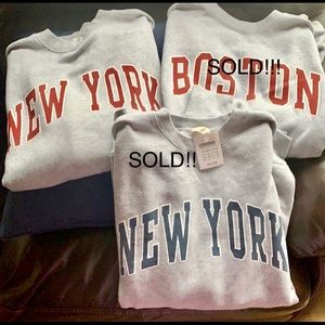 New J Galt oversized grey Ericas, 1 left, red NY